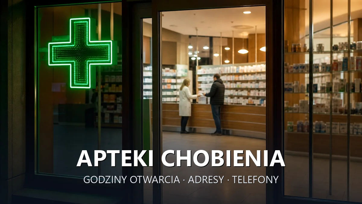 Apteki Chobienia, gmina Rudna, powiat lubiński - adresy, telefony, godziny otwarcia