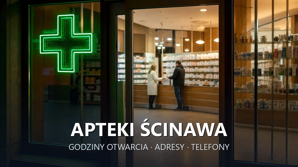 Apteki Ścinawa, powiat lubiński - adresy, telefony, godziny otwarcia