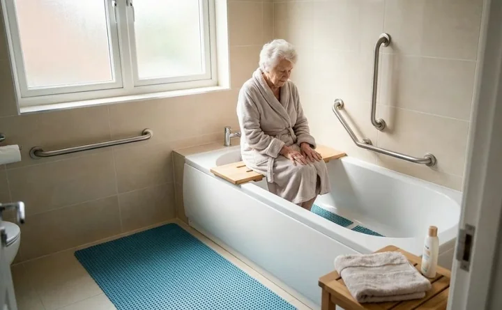 Kąpiel seniora w wannie. Trzy rozwiązania, które zmniejszają ryzyko upadku