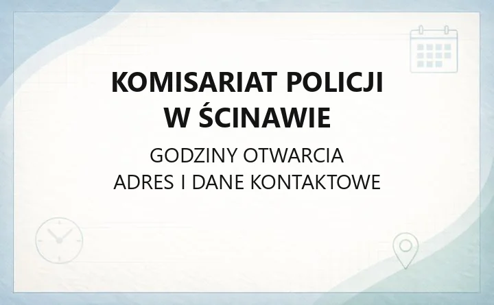 Komisariat Policji w Ścinawie - kontakt, dzielnicowi i bezpieczeństwo