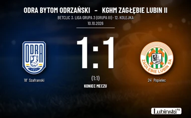 [PIŁKA NOŻNA] Odra Bytom Odrzański – KGHM Zagłębie Lubin II 1:1 – remis w 12. kolejce Betclic 3. Liga Grupa 3 (Grupa III)