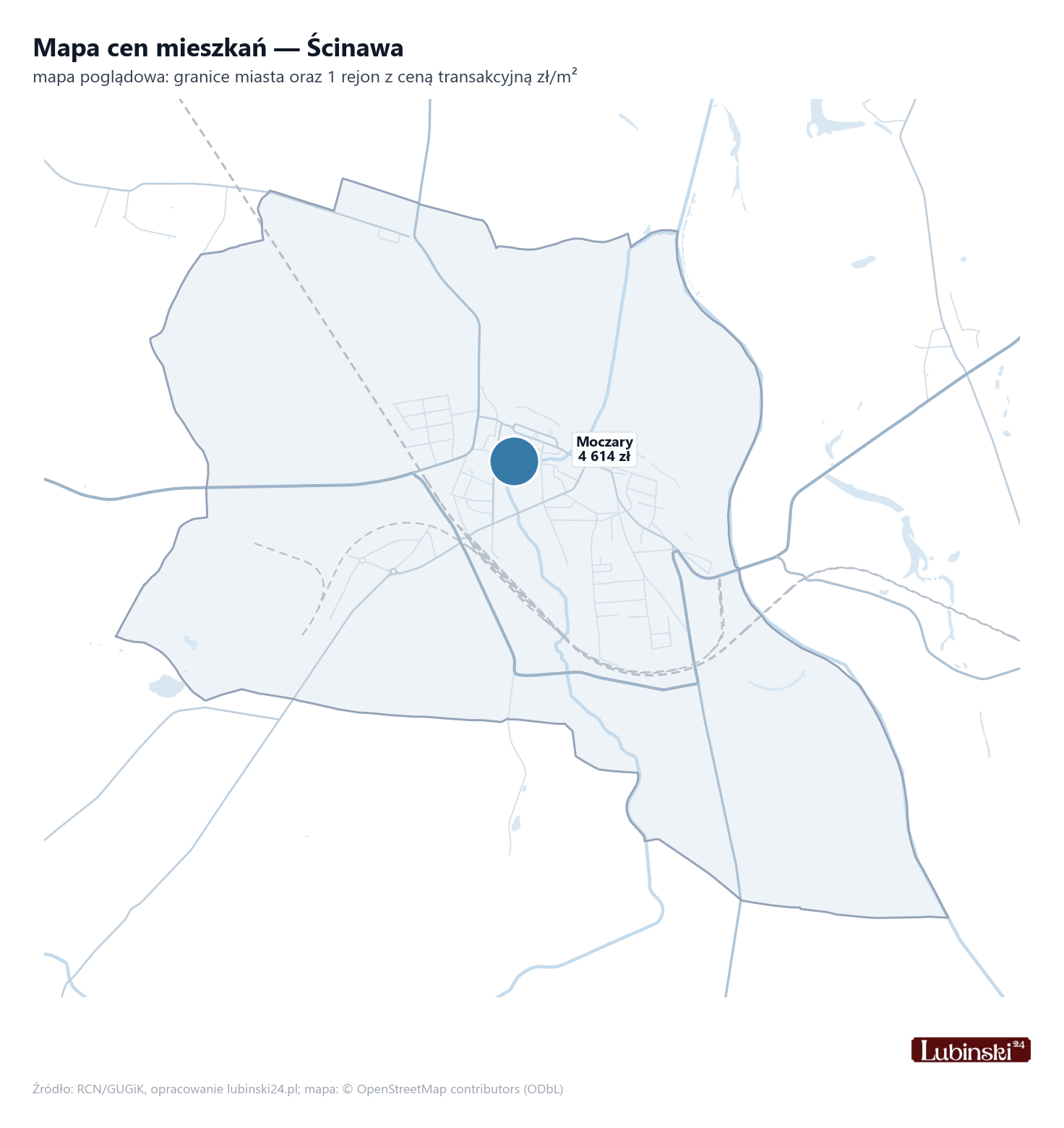 Mapa cen mieszkań - Ścinawa