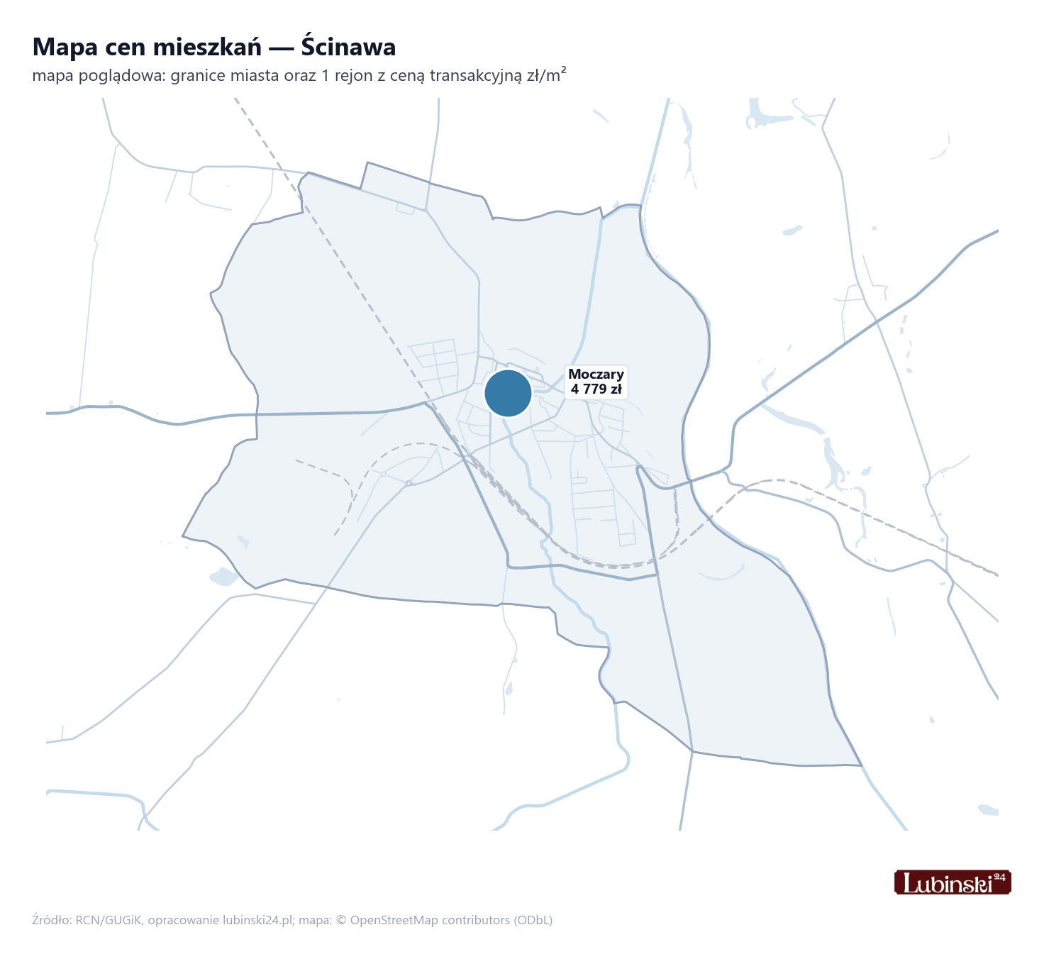 Mapa cen mieszkań - Ścinawa