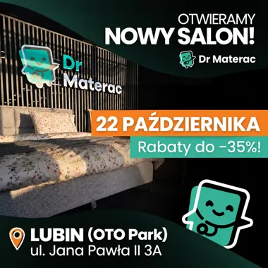Obraz do artykułu: Otwarcie Dr Materac w Lubinie. Rabaty do 35% z okazji otwarcia 50. salonu sieci