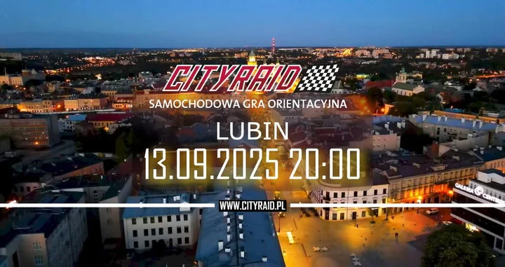 Obrazek przedstawia grafikę promocyjną wydarzenia Samochodowa gra orientacyjna CITYRAID w Lubinie