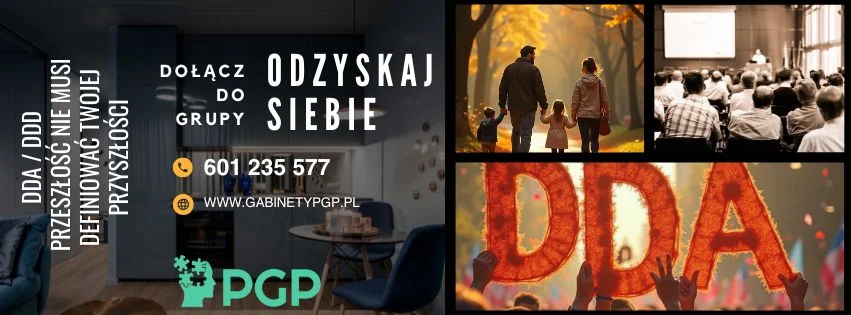 Grafika promocyjna wydarzenia Grupa terapeutyczna dla dorosłych dzieci osób z problemem alkoholowym w Lubinie