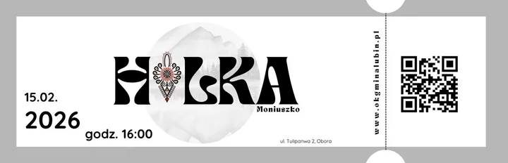 Grafika promocyjna wydarzenia Halka Stanisława Moniuszki w Gminie Lubin