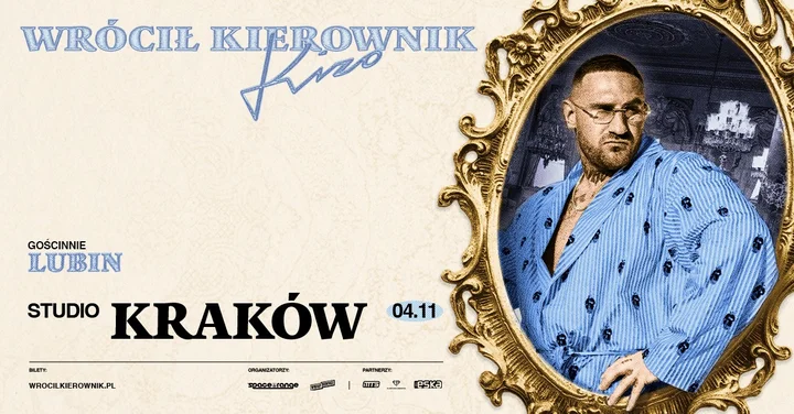 Grafika promocyjna wydarzenia KIZO — Wrócił Kierownik w Krakowie (Studio), 4 grudnia 2025