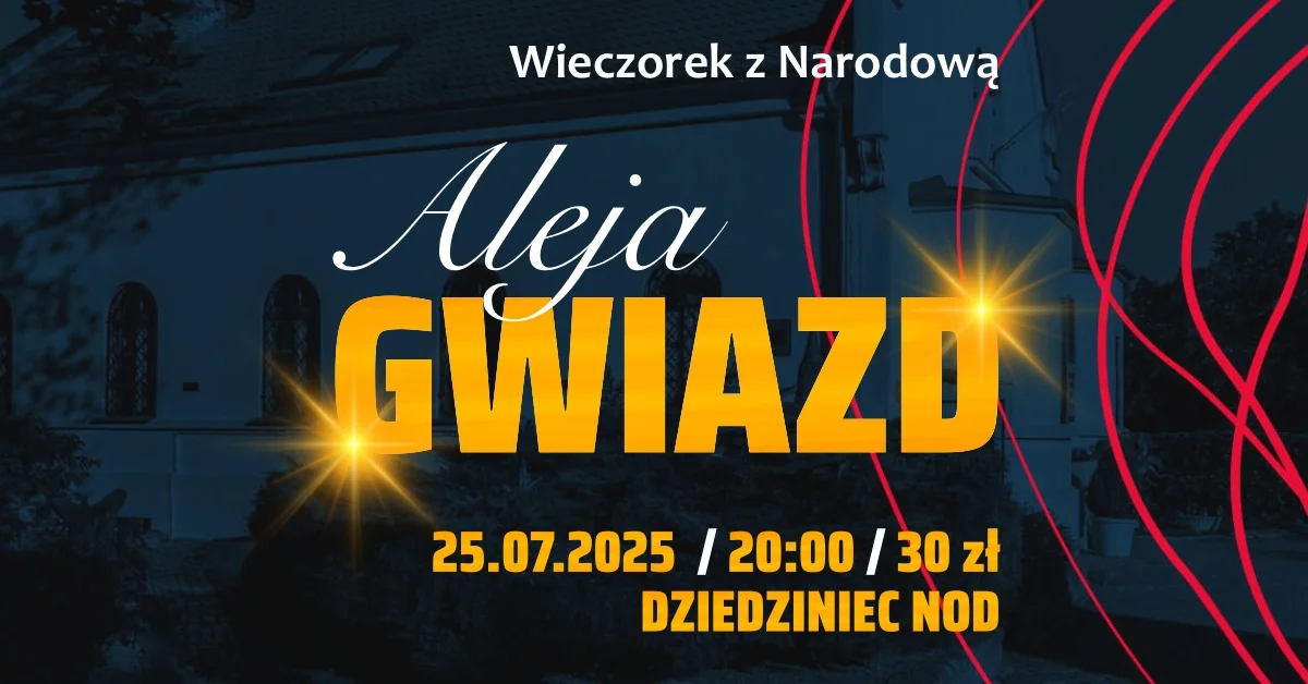 Grafika promocyjna wydarzenia Koncert polskich przebojów na dziedzińcu Narodowej Orkiestry Dętej