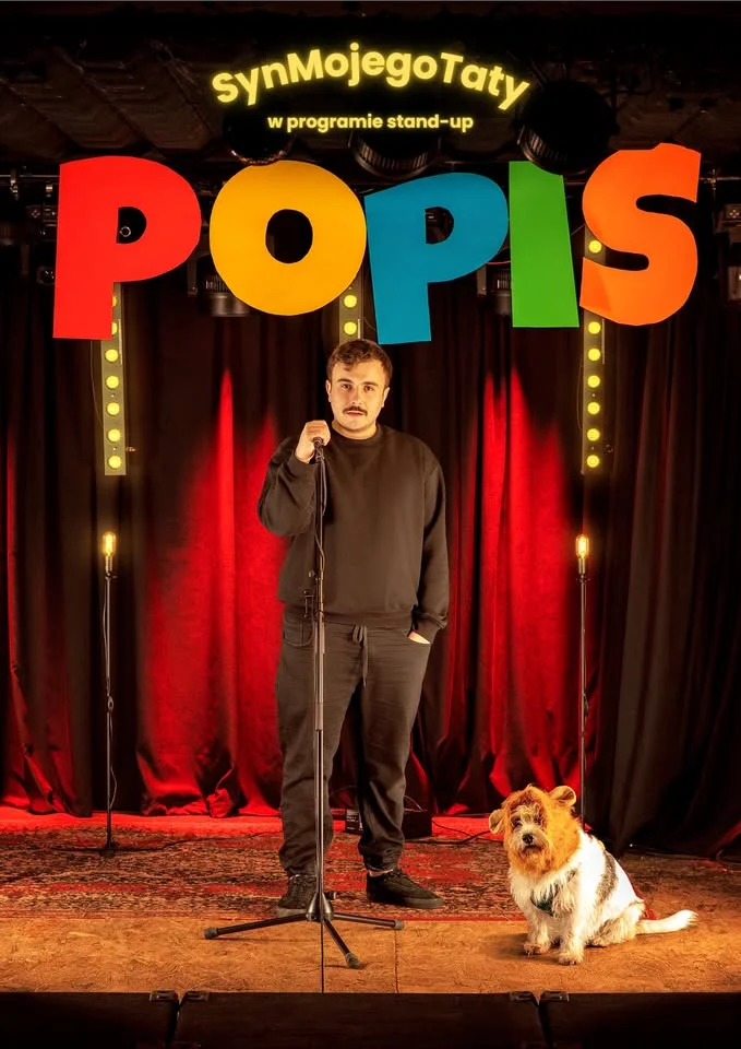 Grafika promocyjna wydarzenia Stand-up Lubin: SynMojegoTaty — „POPIS”