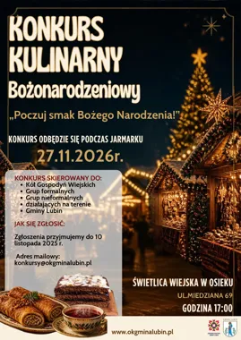 Grafika promocyjna wydarzenia Bożonarodzeniowy Gminny Konkurs Kulinarny