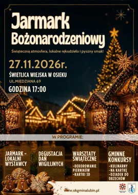 Grafika promocyjna wydarzenia Jarmark Bożonarodzeniowy w Osieku