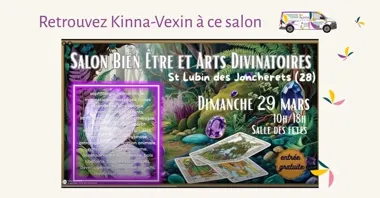 Grafika promocyjna wydarzenia Salon Bie-Être et Arts Divinatoires à Saint-Lubin-des Joncheretss — targi relaksu i sztuk wróżebnych