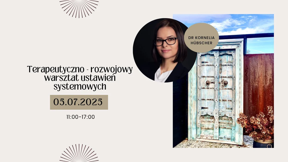 Grafika promocyjna wydarzenia Warsztat terapeutyczny z ustawień systemowych w Lubinie