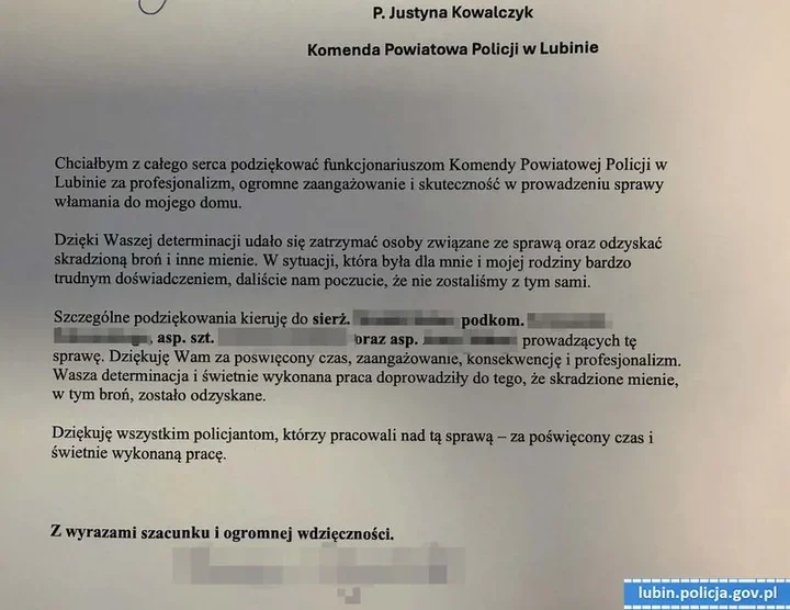 Włamanie do domu w powiecie lubińskim. Policjanci odzyskali mienie warte blisko 100 tysięcy złotych